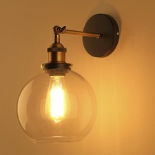 Image of New Modern Vintage Industrial Retro Loft Glass Edison Lamp Shade Wall Light