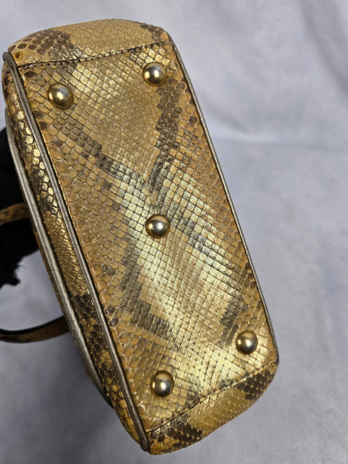 Gucci 1973 Top Handle Python Leather Bag - image 9