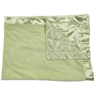 Just One Year by Carters Baby Blanket Plush Minky Fleece Velboa Green Satin Trim