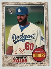 Andrew Toles Dodgers 2017 Topps Heritage Real One AUTO /68 Special Ed Red Ink