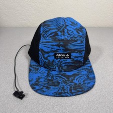 Adidas Adventure Hat Cap Strap Back Youth Blue Black Mesh Trucker Outdoor Patch