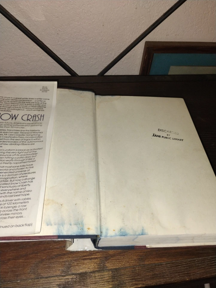 SNOW CRASH - 1ST. ED. 1st PRINTING BY NEAL STEPHENSON - Image 4 of 4