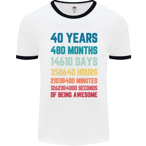 40th Birthday 40 Year Old Mens Ringer T-Shirt | eBay