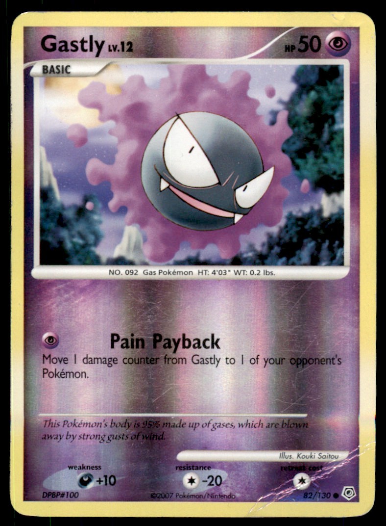 2007 Diamond and Pearl Reverse Holo Gastly Common #82/130