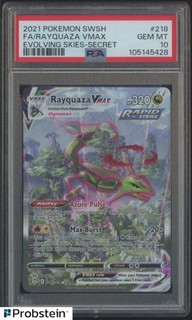 2021 Pokemon SWSH Evolving Skies Secret #218 FA Rayquaza Vmax PSA 10 GEM MINT