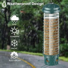 Squirrel Proof Metal Bird Feeder for Bluebirds  Cardinals   4 Feeding Ports