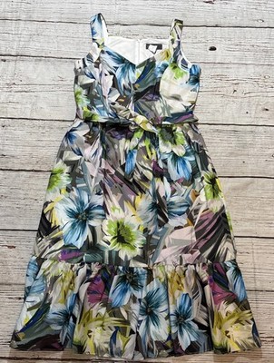 DONNA RICCO Dress Women s Size 8 Multicolor Pockets A-line Sleeveless NEW
