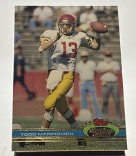 Todd Marinovich 1991 Stadium Club Rookie Card #48 Los Angeles Raiders EX+. rookie card picture