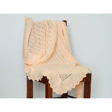 Crochet Heirloom Handmade Baby Blanket in Peach Baby Shower Gift