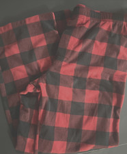 Men's Size 1X Flannel Plush Pajamas Bottoms PJ Pants Sleepwear RED PLAID NEW