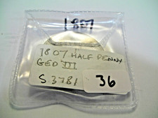 ENGLISH  COPPER  HALF PENNY  1807  GEORGE 111 S3781   NO.36
