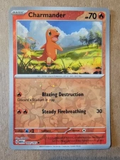 Charmander #004/165 Pokemon 151 Reverse Cosmos Holo Costco Double SWIRL 