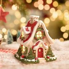 Christmas Incense Burner Village House Incense Holder for Tabletop Indoor