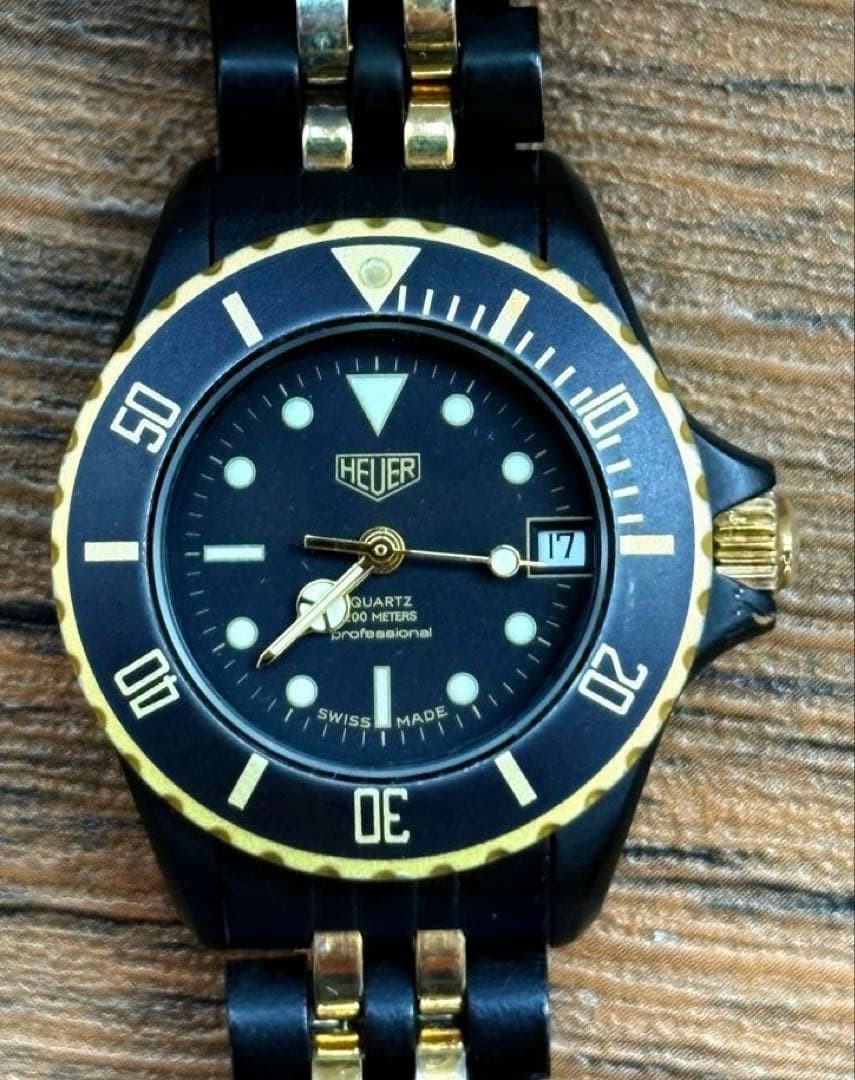 Tag Heuer 980038 Professional Black Dial Mens Watch Tested Quartz