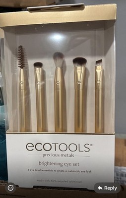 EcoTools Precious Metals Brightening Eye Kit, Precision Makeup Brushes For...