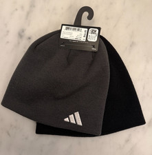 NWT Adidas 2-Pack Go To Beanie Winter Skull Hat - Black  Grey  White Logo