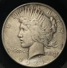 1921 Peace Silver Dollar High Relief Key Date - Better Date - 1921-P