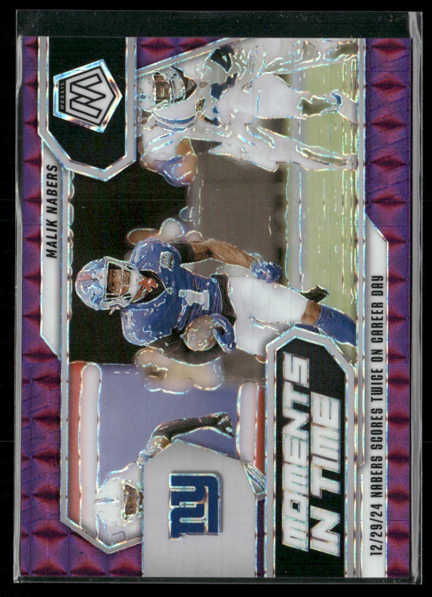 2024 Panini Mosaic #12 Malik Nabers Storm Mosaic Purple #/49