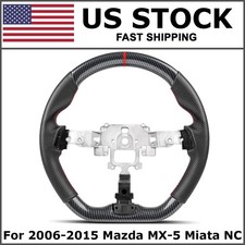 Carbon Fiber Style Flat Steering Wheel For 2006-2015 Mazda Miata Mx-5 Nc D-shape Carbon Fiber Style Flat Steering Wheel For 2006-2015 Mazda Miata Mx-5 Nc D-shape