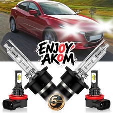 For Mazda 3 2010-2013 Led Headlight Hilo Fog Light Bulbs Combo 6500k Hid 4x
