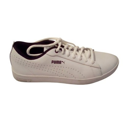 Puma Vintage Womens 6.5 Leather Low Top Soft Foam Comfort Insert White Sneakers 