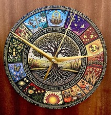 Pagan Nature Green Seasonal Year Metal Wall Clock 195mm