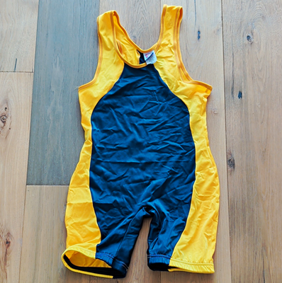 #ad #ad Brute Adult Large Wrestling Singlet Blue Yellow Made in USA Blue Yellow $27.00