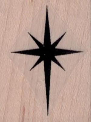 North Star Symbol 1 1/4 x 1 1/2'' Rubber Stamp, Celestial Stamp, Space