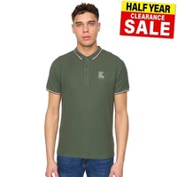 Duck And Cover Melports Herren Designer Baumwoll Poloshirt GrüN Khaki Green S