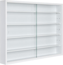 Sammlervitrine, 80x60x9,5 cm, Wandvitrine, Glasvitrine, MDF, Hängeregal, Regal..