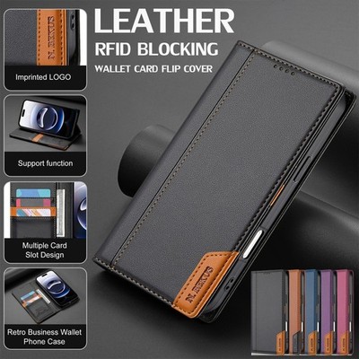 For iPhone 17e 17 16 15 14 13 12 11 Pro Max Wallet Case Leather Card Flip Cover
