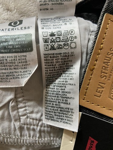 NWT Black Levi’s Wedgie Straight 29x28 Button Fly Jeans Raw Hem Levis $108 - Picture 9 of 18