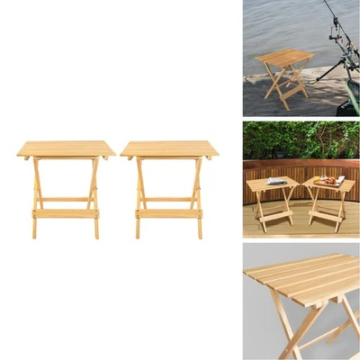 Casual Home Small Folding Side Table 2-Piece Set Solid Wood 605-00 - Image 1 of 4