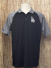 Antigua Mens SS 3 Button MLB Polo-NWT-Size Large-L.A. Dodgers-100% Polyester