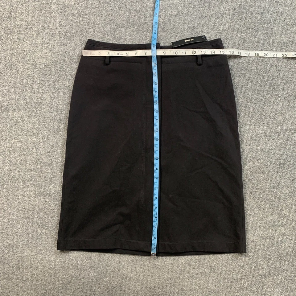 Falda DKNY Mujer 4 Negra Frontal Cremallera Snap Lápiz Recto Trasero Bolsillo Hasta la Rodilla Foto 4 de 4