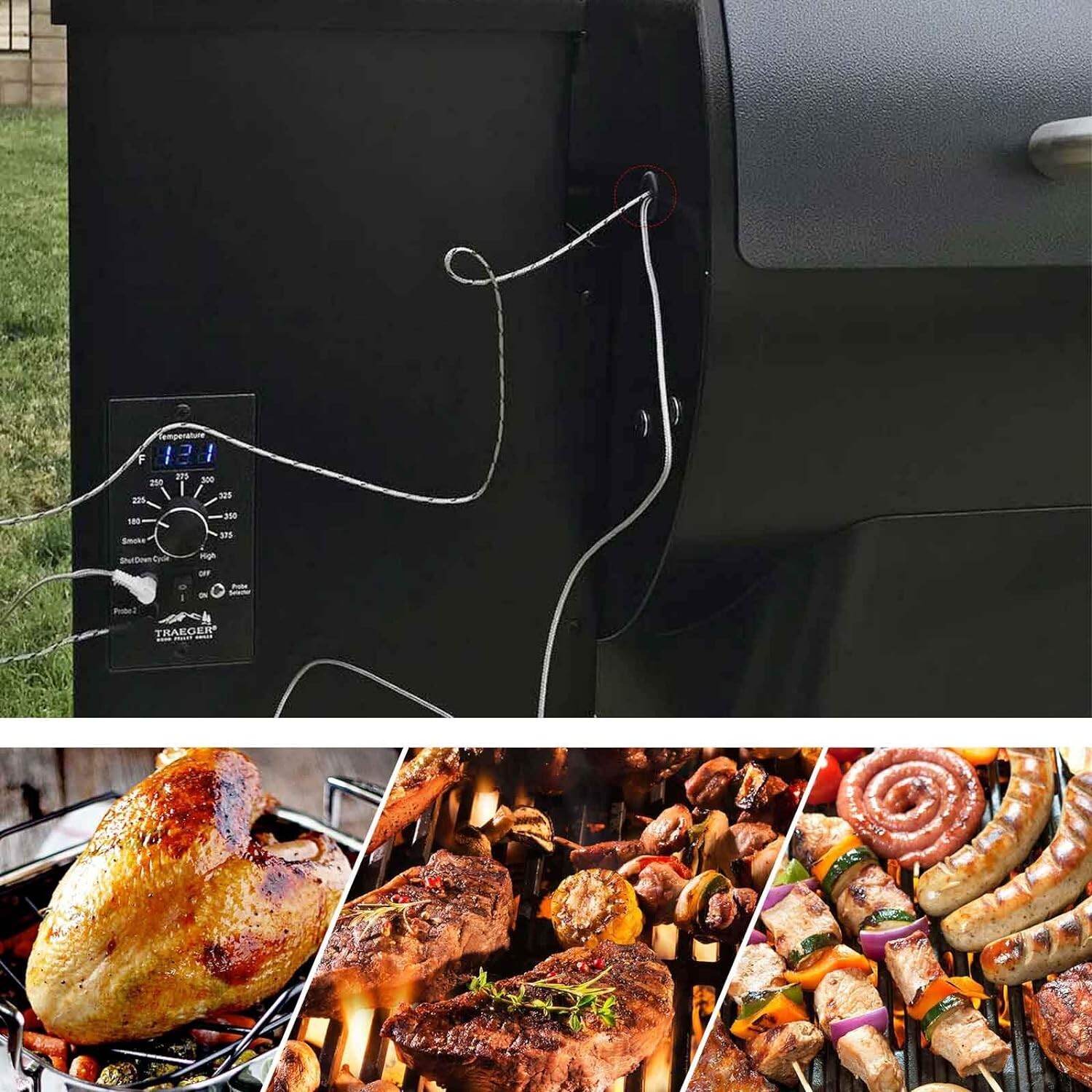 BOB's 2 OEM Meat Probes + Grommet For Traeger PRO Series Thermostat Controller