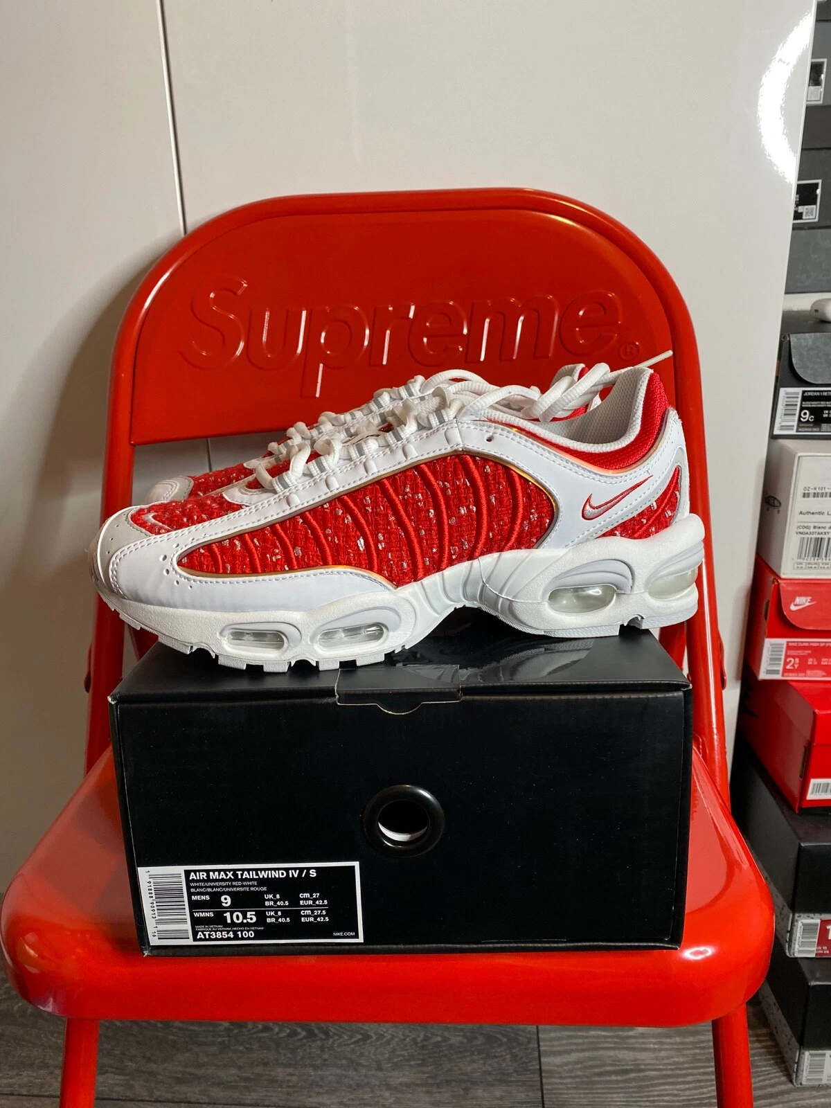 Nike Air Max Tailwind IV SUPREME blanc rouge UK8/US9 