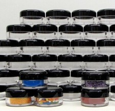 Beauty Containers Small Plastic Cosmetic Lip Balm Jars 5 Gram Black Lids 50 5017
