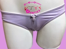 I-BASIC solid purple, everyday, hi-cut briefs w/a dainty front bow & jewel [XL]