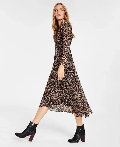 Tommy Hilfiger Crossover-Hem Midi Dress - Size 12 - Picture 3 of 4