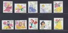 Japan 2015 Disney Princesses Complete Used Set of 10 Sc# 3960 a-j 82Y
