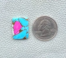 14 Ct Cotton Candy Kingman Turquoise Radiant Cabochon Pendant Gemstone DK=379