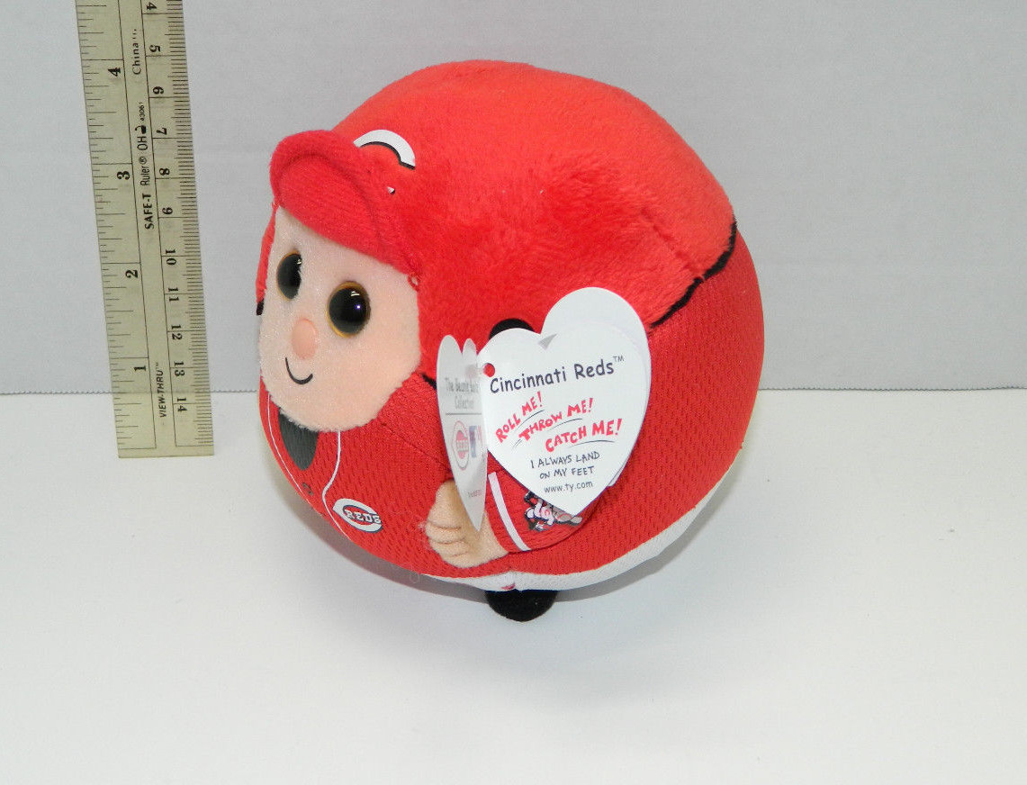 retired Cincinnati Reds 5 Inch TY Beanie Baby Ballz Balls Plush