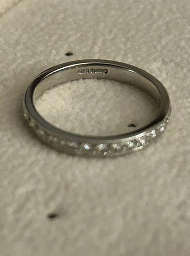Platinum Diamond Half Eternity Ring Approx 0.20ct Uk Size M -Baird&Co- - Picture 3 of 4