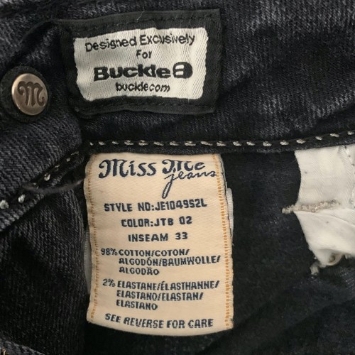 Miss Me Womens Black Skinny Denim Jeans Rhinestone Studs Style JE104952L Size 28 - 第 11/12 張圖片