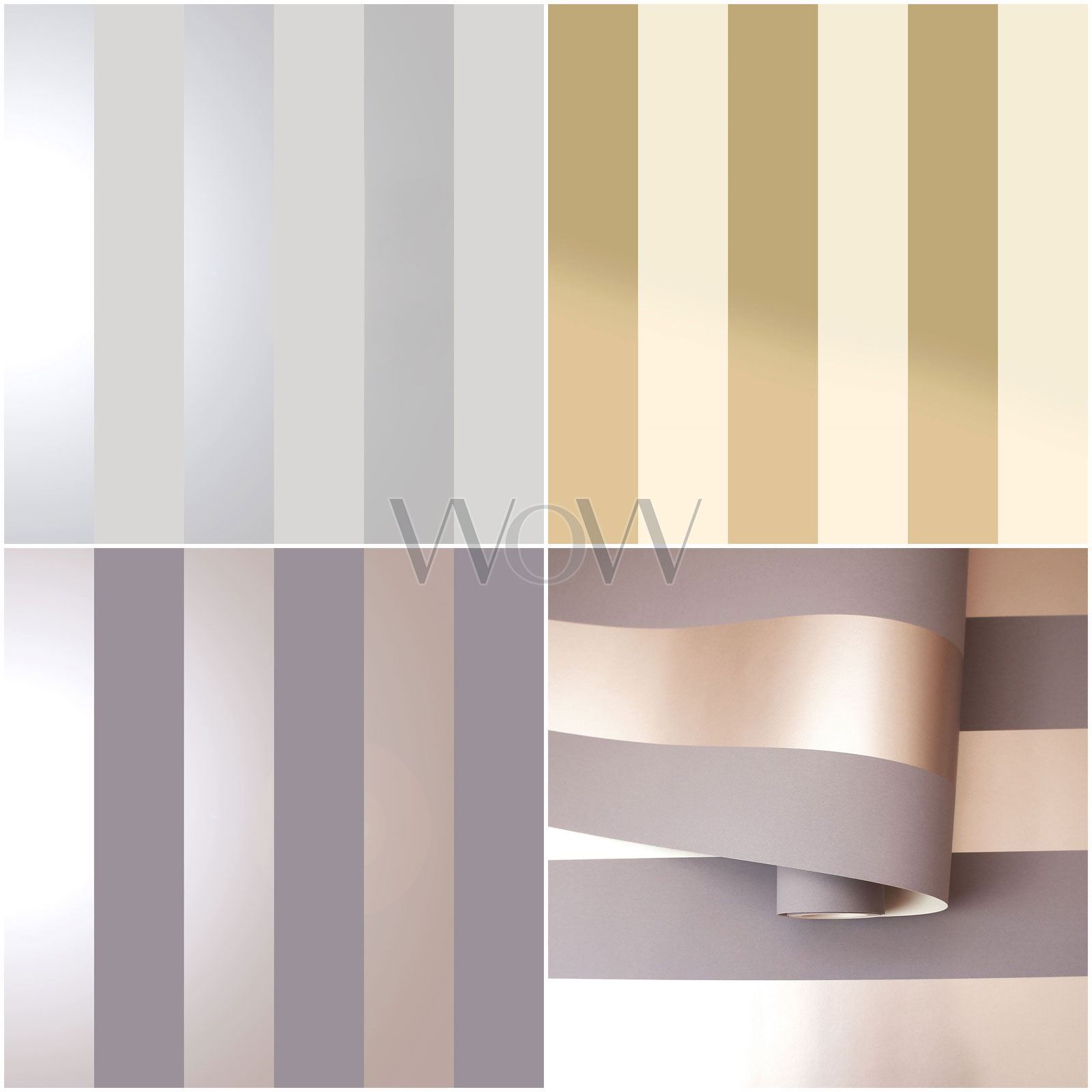 HOLDEN DILLAN STRIPE WALLPAPER METALLIC / MATTE ROSE GOLD / SILVER