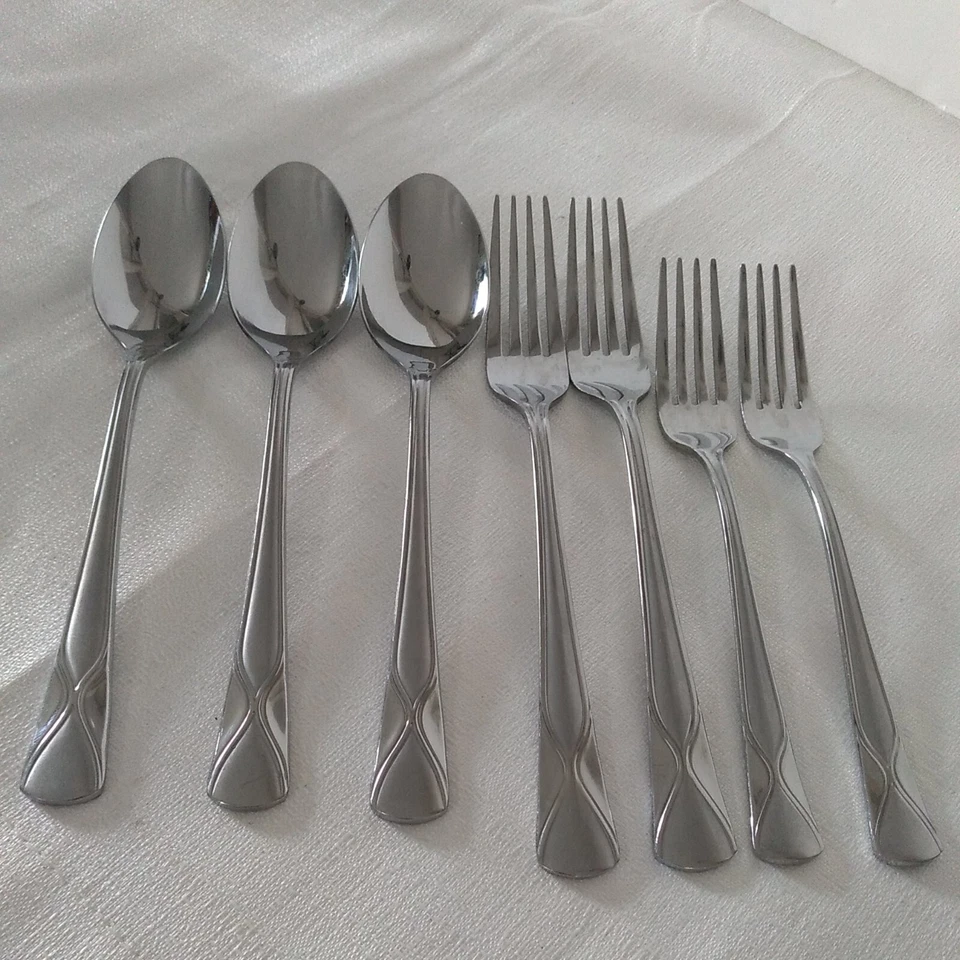 Cambridge столовые приборы из нержавеющей стали лот из 10 суповых ложек салат ужин вилки ножи  - Изображение 2 из 4