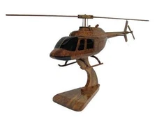 Bell 206 OH-58 A/C Jet Ranger Helicopter Mahogany Wooden Wood Army Rotary Model