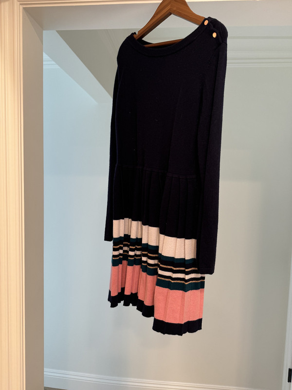 10y old Jacadi soft wool fabric knee length dress w details Stunning!