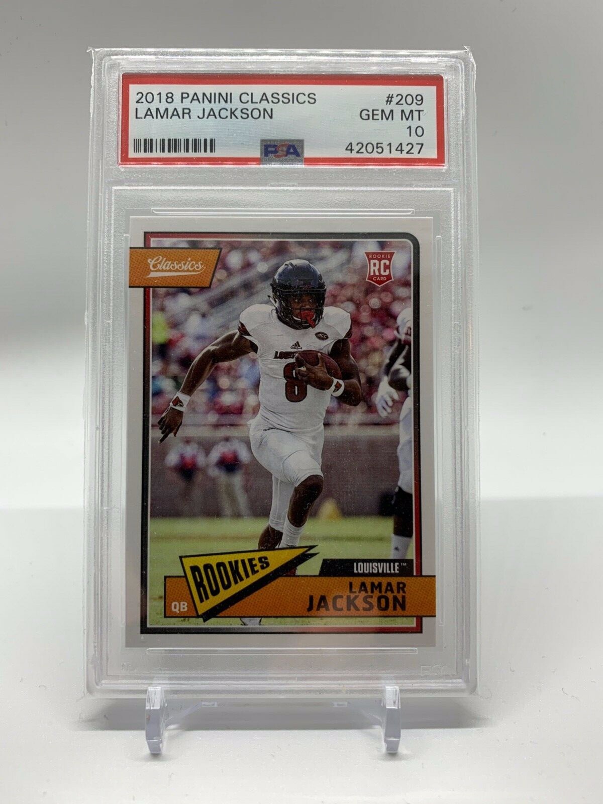 2018 Panini Classics #209 Lamar Jackson PSA 10 Louisville Ravens GEM MT MVP